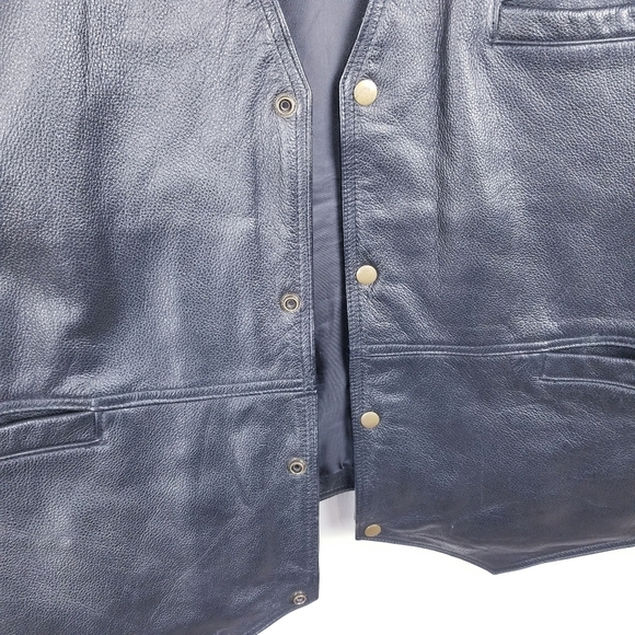 Roma Leather Men's Conceal Handgun Carry Black Leather Vest size 4XL USA - Picture 5 of 7